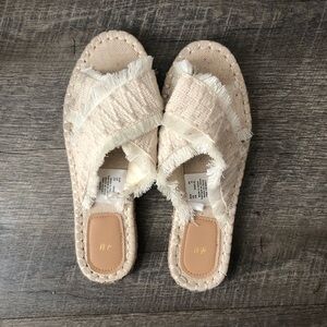 H&M Cream Fringe Espadrille Sandals